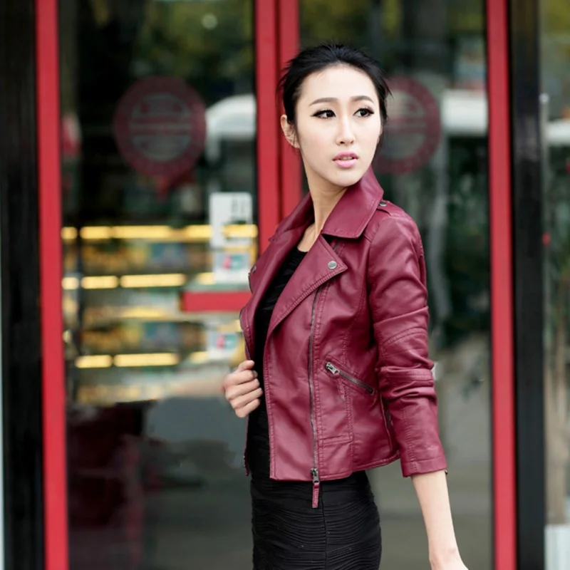 Fashion Women Leather Motorcycle Zipper collar Punk Coat Biker Jacket Lady Autumn Winter Outwear
Fashion Women Leather Motorcycle Zipper collar Punk Coat Biker Jacket Lady Autumn Winter Outwear