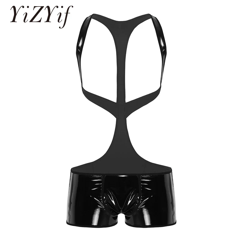 Mens One-piece Leotard Underwear Wet Look Patent Leather Racer Back Bulge Pouch Suspender Jumpsuits Wrestling Singlet Bodysuit
Mens One-piece Leotard Underwear Wet Look Patent Leather Racer Back Bulge Pouch Suspender Jumpsuits Wrestling Singlet Bodysuit