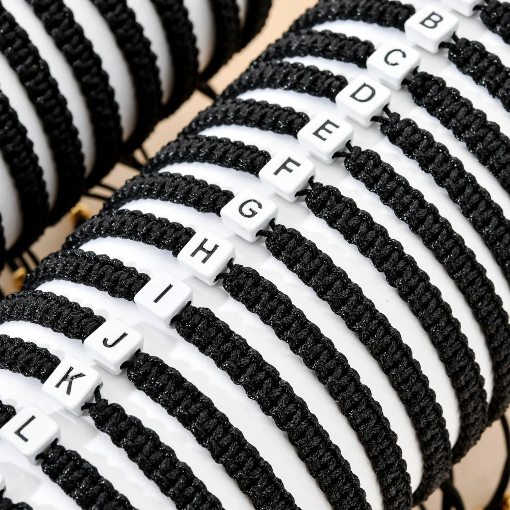 26pcs/lots A-Z Name Bracelets For Men Women Adjustable Letter Hand Jewelry Gift Friend Black Rope Bracelet Wholesale Dropship
26pcs/lots A-Z Name Bracelets For Men Women Adjustable Letter Hand Jewelry Gift Friend Black Rope Bracelet Wholesale Dropship
