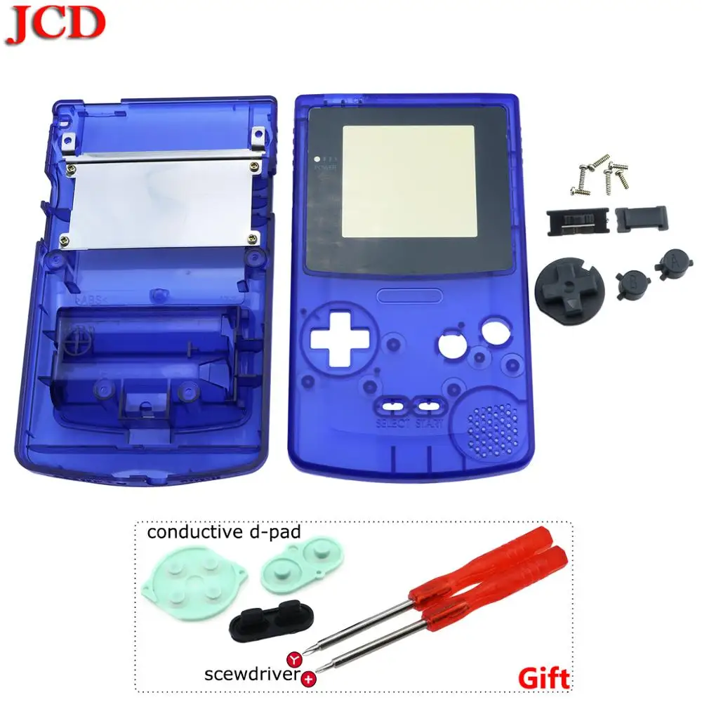 JCD Transparent color Multicolor Plastic Housing Cover Skin For Gameboy Color for GBC Gmae Console + Conductive Pads Buttons
JCD Transparent color Multicolor Plastic Housing Cover Skin For Gameboy Color for GBC Gmae Console + Conductive Pads Buttons