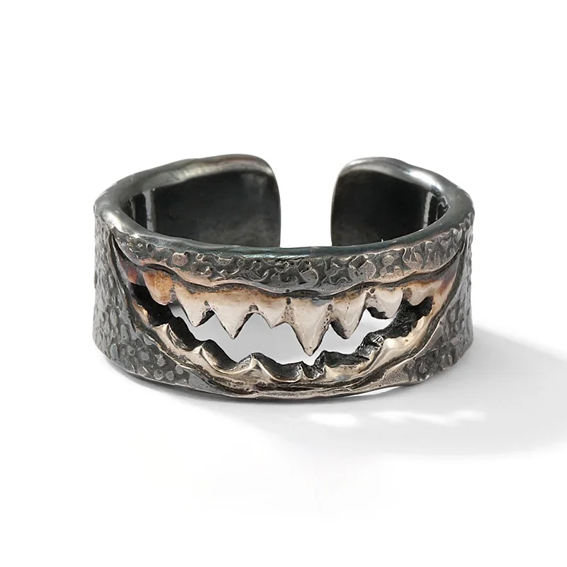 Men Ring Ferocious Teeth Retro Exquisite Pattern Handmade Make Index Finger ring Boy Gift Jewelry Wholesale
Men Ring Ferocious Teeth Retro Exquisite Pattern Handmade Make Index Finger ring Boy Gift Jewelry Wholesale