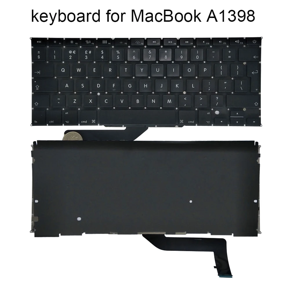 

New UI backlight keyboard for Macbook Pro Retina 15.4 inch A1398 laptop MC975 MC976 ME664 Mid 2012-2015 computers keyboards sale