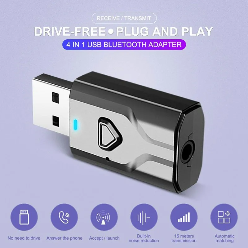 2 In1 USB Bluetooth Adapter 5.0 Transmiter Wireless Bluetooth for Computer TV Laptop Speaker Headset Music Receiver
2 In1 USB Bluetooth Adapter 5.0 Transmiter Wireless Bluetooth for Computer TV Laptop Speaker Headset Music Receiver