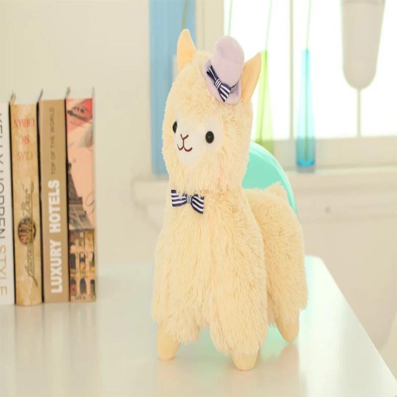 Hot Sale 35CM Cute Saddle Alpaca Plush ToysWear a hat tie alpaca plush toy doll grass mud horseStuffed Cute Animal Toytochild 
Hot Sale 35CM Cute Saddle Alpaca Plush ToysWear a hat tie alpaca plush toy doll grass mud horseStuffed Cute Animal Toytochild