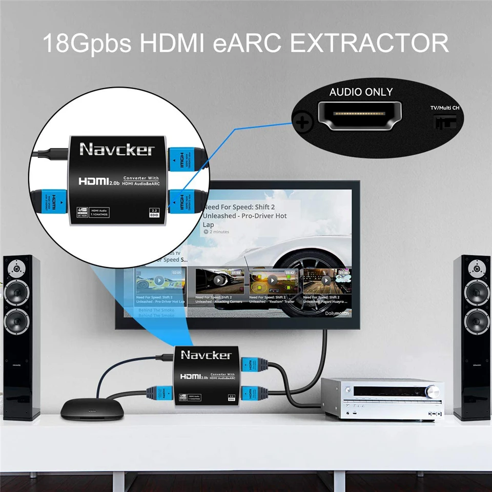 2022 лучший eARC HDMI 2 0 аудио экстрактор 4K 120 Гц RGB8:8:8 HDR сплиттер преобразователь в