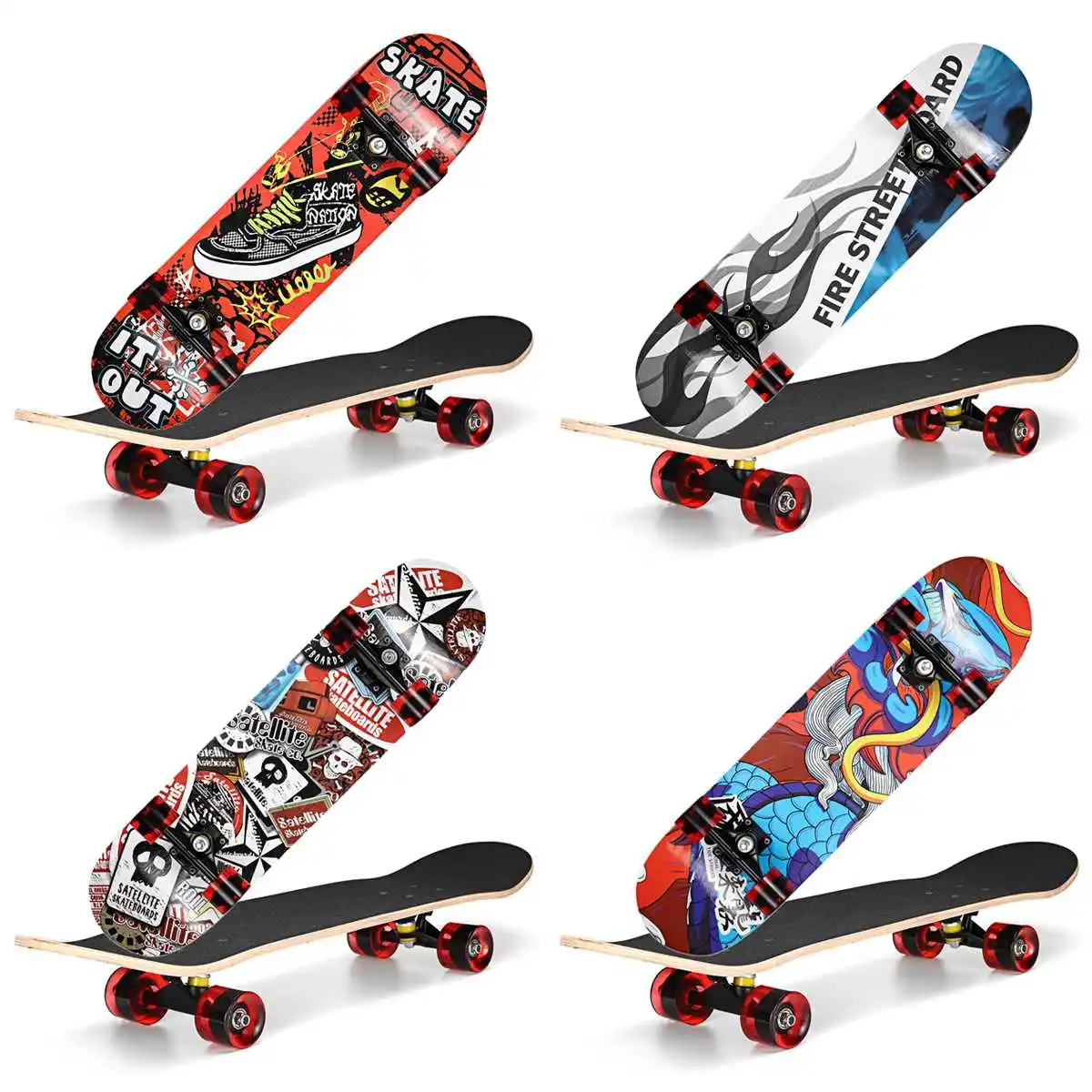 Portable 4 Wheel Wood Skate Board Kids Trick Double Rocker Kick Concave Complete Skateboard Dance Skateboards Mini Cruiser
Portable 4 Wheel Wood Skate Board Kids Trick Double Rocker Kick Concave Complete Skateboard Dance Skateboards Mini Cruiser