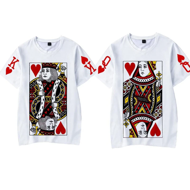 Fashion Graphic Tumblr Poker Printing King Queen 3D T Shirt 2021 Summer Women Men Short Sleeve Casual Couple Matching Clothes
Fashion Graphic Tumblr Poker Printing King Queen 3D T Shirt 2021 Summer Women Men Short Sleeve Casual Couple Matching Clothes