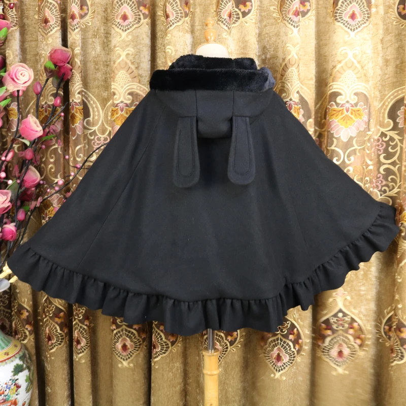 Winter sweet lolita cloak vintage cute rabbit ears bowknot plus velvet thickening victorian coat kawaii girl gothic lolita coat
Winter sweet lolita cloak vintage cute rabbit ears bowknot plus velvet thickening victorian coat kawaii girl gothic lolita coat