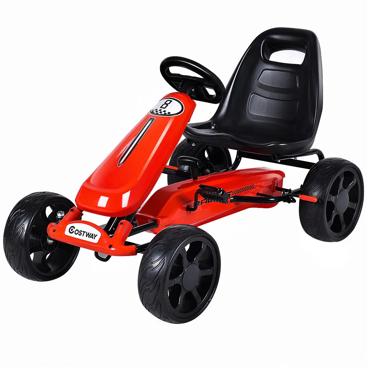 

Go Kart Kids Ride On Car Pedal Powered Car 4 Wheel Racer Toy Stealth Outdoor New