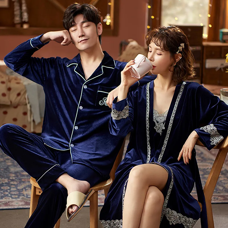 Large Size Velvet Sleepwear Robe Couple Pajamas For Women Men Nightwear Home Suit Lingerie Set Sexy пижама женская Pijama Mujer
Large Size Velvet Sleepwear Robe Couple Pajamas For Women Men Nightwear Home Suit Lingerie Set Sexy пижама женская Pijama Mujer