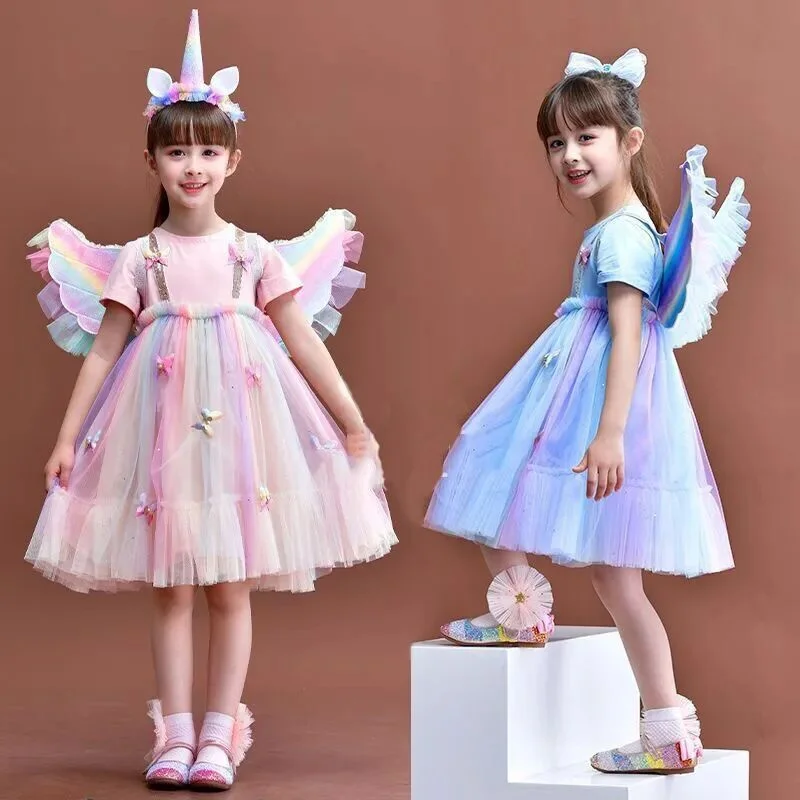 Girls Rainbow Dress 2021 New Princess Short Sleeve Fairy Summer UNICORNS Ganze Skirt
Girls Rainbow Dress 2021 New Princess Short Sleeve Fairy Summer UNICORNS Ganze Skirt