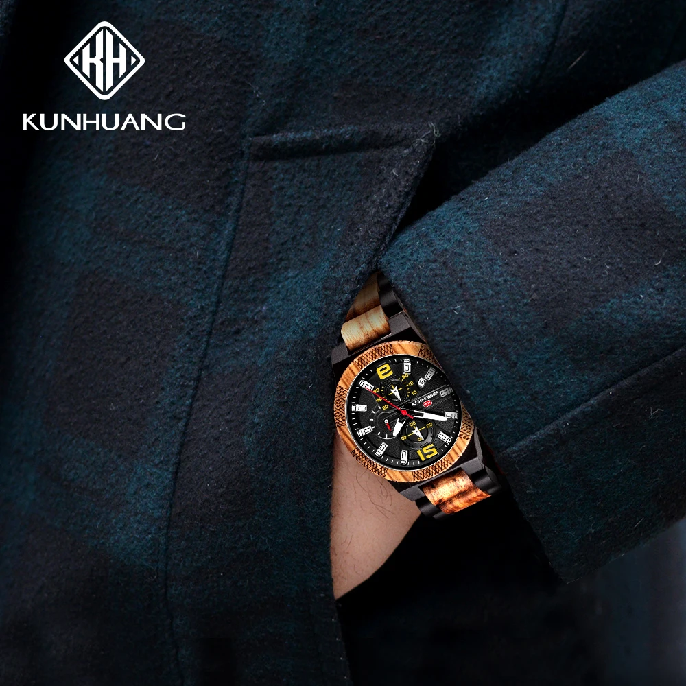 Handmade Wooden Watch Men Multifunction Chronograph Military Big Dial Sport Wood Watches Dropshipping relogio masculino
Handmade Wooden Watch Men Multifunction Chronograph Military Big Dial Sport Wood Watches Dropshipping relogio masculino