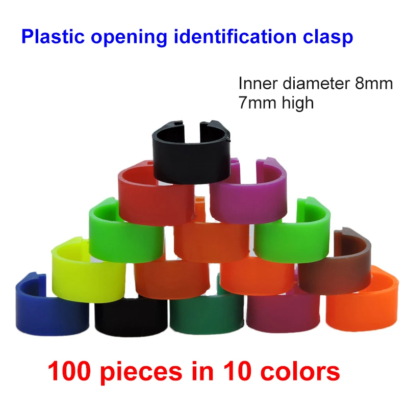 100Pcs 10 Colors Birds Feet Rings Inner Diameter 8mm Width 7mm Plastic Clip Ring Pigeon Dove Quail Foot Ring Farm Animal Carrier
100Pcs 10 Colors Birds Feet Rings Inner Diameter 8mm Width 7mm Plastic Clip Ring Pigeon Dove Quail Foot Ring Farm Animal Carrier