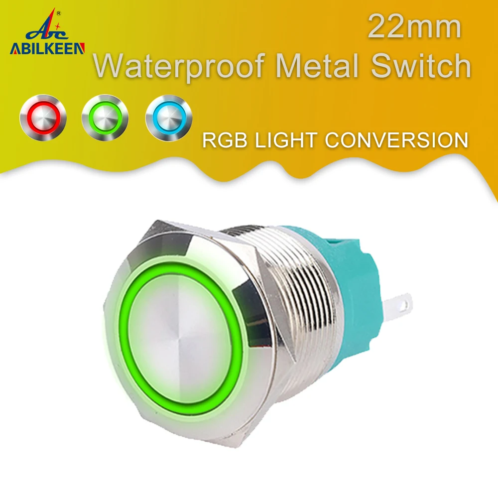 100pcs 22mm Metal waterproof switch for car 1NO1NC Self-locking and self-resetting Flat head push button switch with RGB light
100pcs 22mm Metal waterproof switch for car 1NO1NC Self-locking and self-resetting Flat head push button switch with RGB light