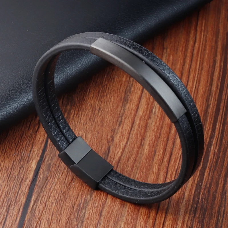 New Fashion Simple Leather Braid Bracelet Stainless Steel Buckle Clasps For Men Handmade Bangle Wholesale Charm Jewelry Gift
New Fashion Simple Leather Braid Bracelet Stainless Steel Buckle Clasps For Men Handmade Bangle Wholesale Charm Jewelry Gift