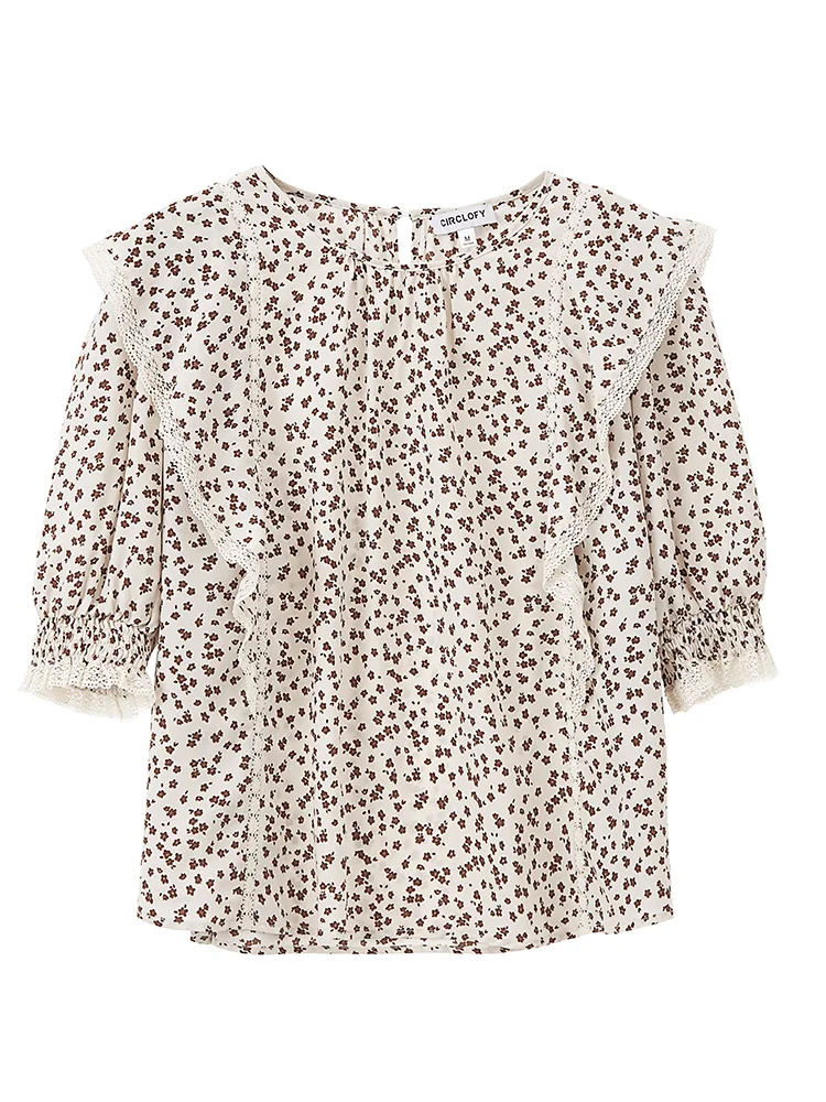 Gentle lace lace shirt blouse 2021 spring and summer new floral chiffon bottoming shirt to cover belly
Gentle lace lace shirt blouse 2021 spring and summer new floral chiffon bottoming shirt to cover belly
