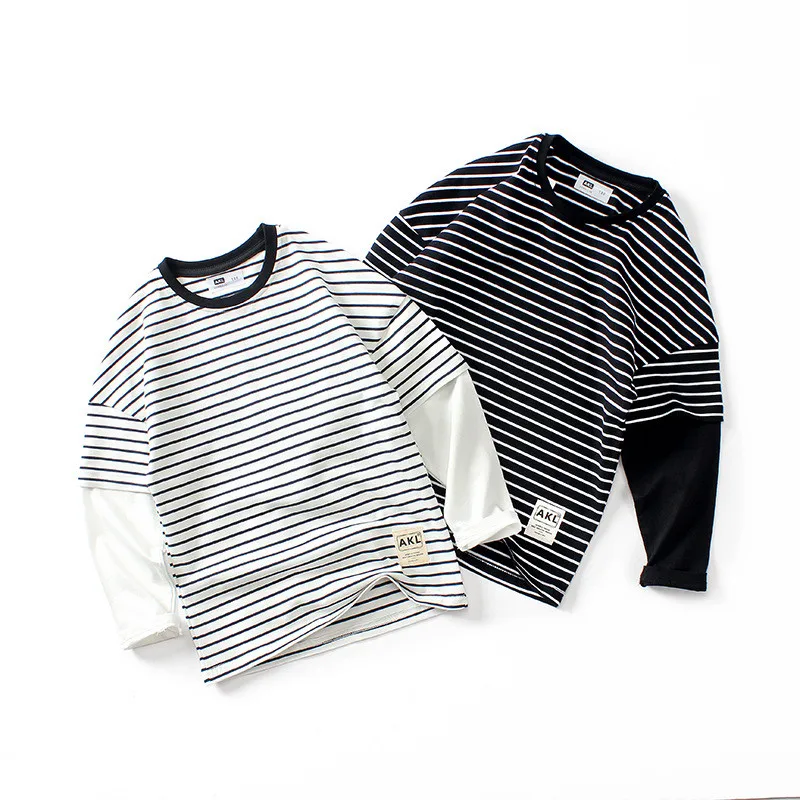 Children T-Shirts Fashion Striped Splicing Design Kids Long Sleeve Tops For Teenager Boy Girl 5-14 Years Wear
Children T-Shirts Fashion Striped Splicing Design Kids Long Sleeve Tops For Teenager Boy Girl 5-14 Years Wear