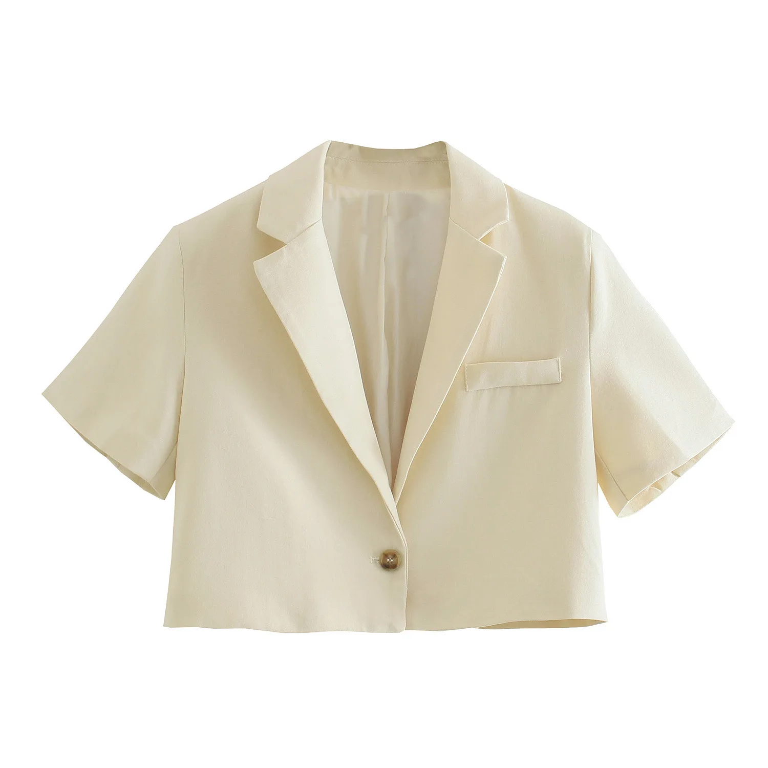 Summer Cropped Blazer Vintage Shorts Sleeve Women Outerwear Chic Veste Femme Linen Short Suit Jackets
Summer Cropped Blazer Vintage Shorts Sleeve Women Outerwear Chic Veste Femme Linen Short Suit Jackets