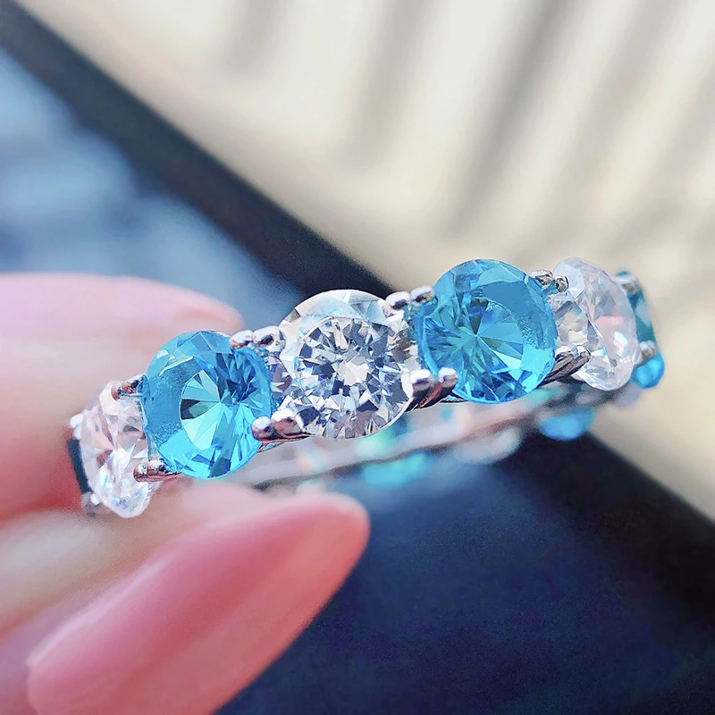 Sterling Silver 925 Ring Charms Fashion Full 5A Zircons Diamonds Rings For Women Party Accessories Fine Jewelry Blue White Rose
Sterling Silver 925 Ring Charms Fashion Full 5A Zircons Diamonds Rings For Women Party Accessories Fine Jewelry Blue White Rose
