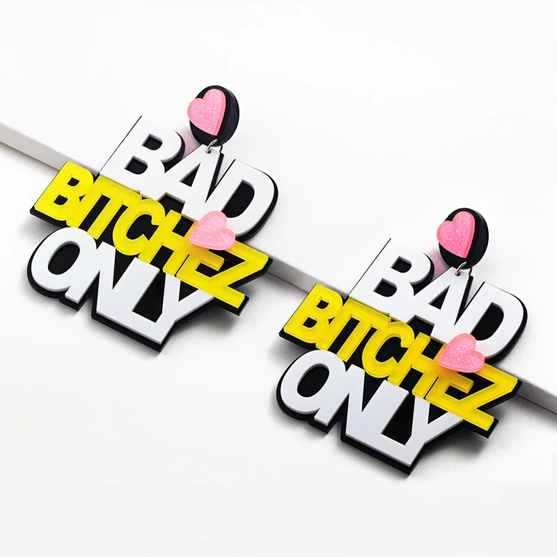 Comiya Fashion arcylic heart pink bad only drop punk big geometry Dangle Earring Jewelry Brincos Earrings Orecchini bijoux 
Comiya Fashion arcylic heart pink bad only drop punk big geometry Dangle Earring Jewelry Brincos Earrings Orecchini bijoux