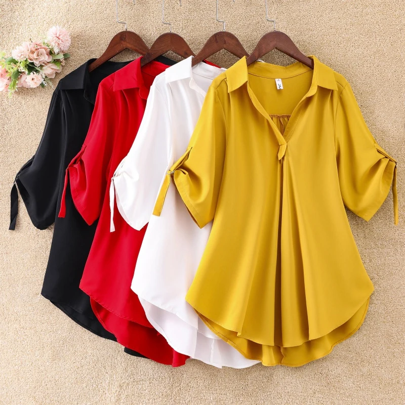 2021 Summer Blouse For Women Fashion Short Sleeve Turn-Down Collar Casual Loose Lady White Shirts Tops Korean Style S-4XL
2021 Summer Blouse For Women Fashion Short Sleeve Turn-Down Collar Casual Loose Lady White Shirts Tops Korean Style S-4XL