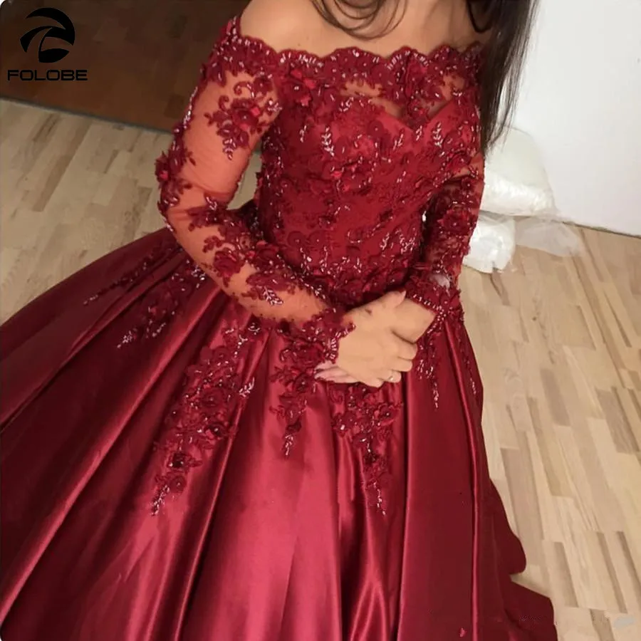 Sexy Burgundy Dark Red evening Dresses Off Shoulder Lace Appliques Beaded Long Sleeves Plus Size Party Dress Prom Gowns
Sexy Burgundy Dark Red evening Dresses Off Shoulder Lace Appliques Beaded Long Sleeves Plus Size Party Dress Prom Gowns