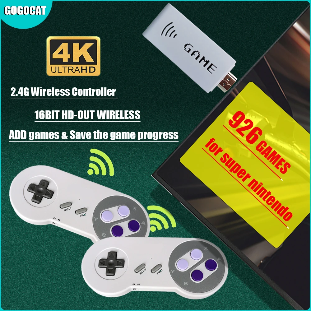 Mini TV Video Game Console Wireless Controller 4K HDMI-Compatible Retro Console for Super Nintendo for SFC / SNES Dual Gamepads 
Mini TV Video Game Console Wireless Controller 4K HDMI-Compatible Retro Console for Super Nintendo for SFC / SNES Dual Gamepads