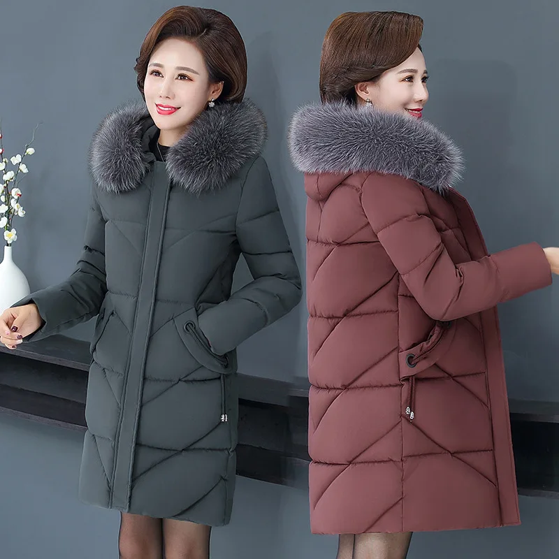 Middle-Aged Hooded Fur Collar Female Coats Cotton Winter Jacket Women Large Size Thicken Long Parka Women Abrigo Mujer Outerwear
Middle-Aged Hooded Fur Collar Female Coats Cotton Winter Jacket Women Large Size Thicken Long Parka Women Abrigo Mujer Outerwear