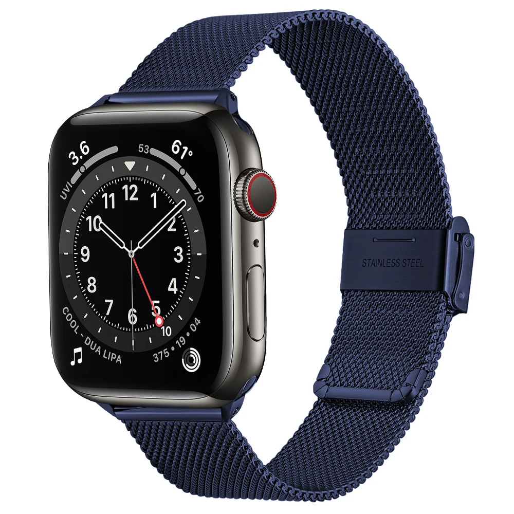 Сетчатый ремешок из нержавеющей стали для Apple Watch 6 Se 44 мм 40 мм Band Series 5 4, сменный Браслет для Iwatch 3 42 мм 38 мм
Сетчатый ремешок из нержавеющей стали для Apple Watch 6 Se 44 мм 40 мм Band Series 5 4, сменный Браслет для Iwatch 3 42 мм 38 мм