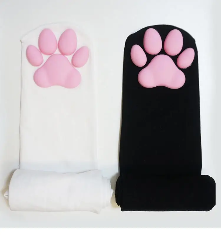 Носки-перчатки Pawpads хлопковые до бедра мягкие для девочек и женщин косплея