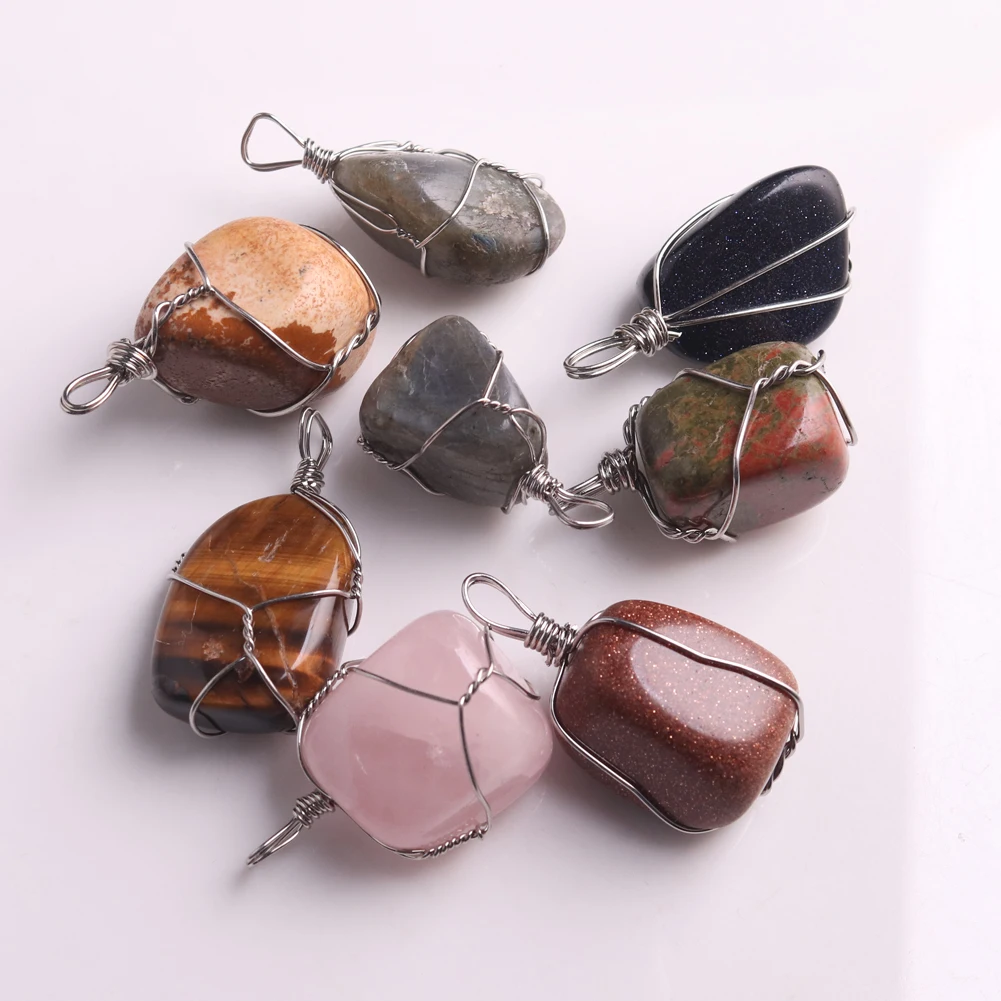 12pcs/lot Quartz Crystal Healing Necklace Pendants Handmade Wire Wrap Natural Stone Reiki Healing Pendulum Charms Jewelry
12pcs/lot Quartz Crystal Healing Necklace Pendants Handmade Wire Wrap Natural Stone Reiki Healing Pendulum Charms Jewelry