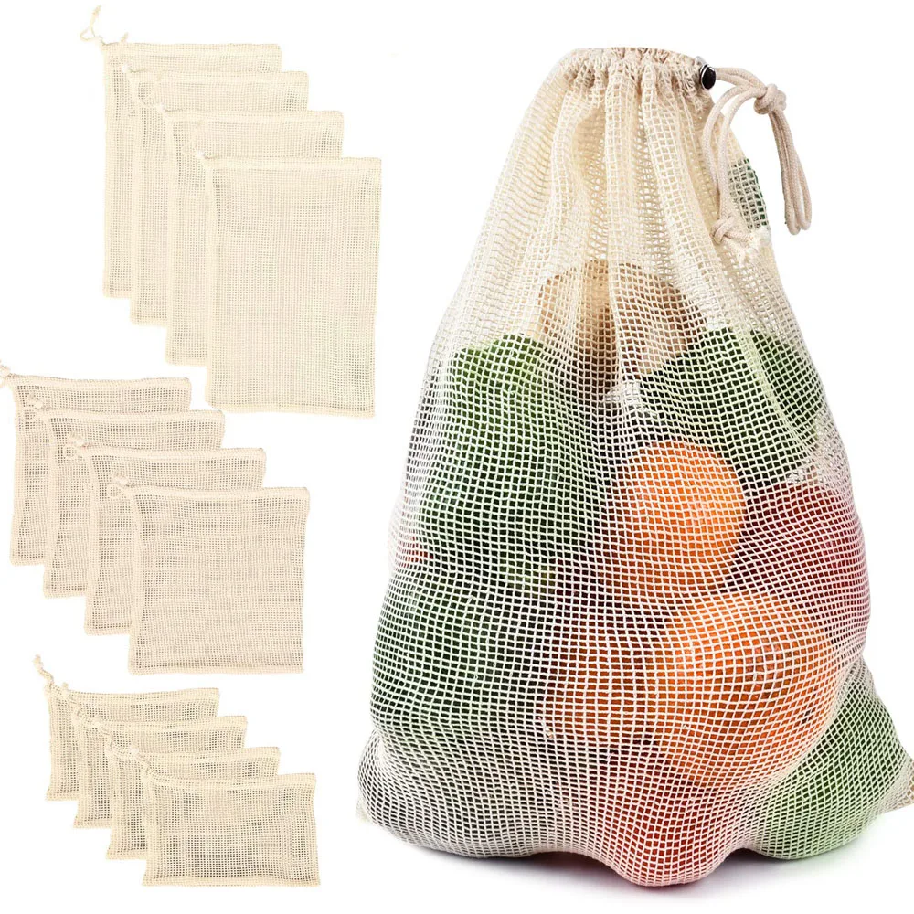 Cotton Mesh Vegetable Bags Produce Bag Reusable Cotton Mesh Vegetable Storage Bag Kitchen Fruit Vegetable with Drawstring
Cotton Mesh Vegetable Bags Produce Bag Reusable Cotton Mesh Vegetable Storage Bag Kitchen Fruit Vegetable with Drawstring