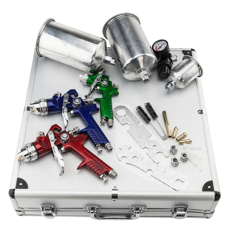 3 HVLP Air Spray Device Kit Auto Paint Car Primer Detail Basecoat Clearcoat with Case
3 HVLP Air Spray Device Kit Auto Paint Car Primer Detail Basecoat Clearcoat with Case