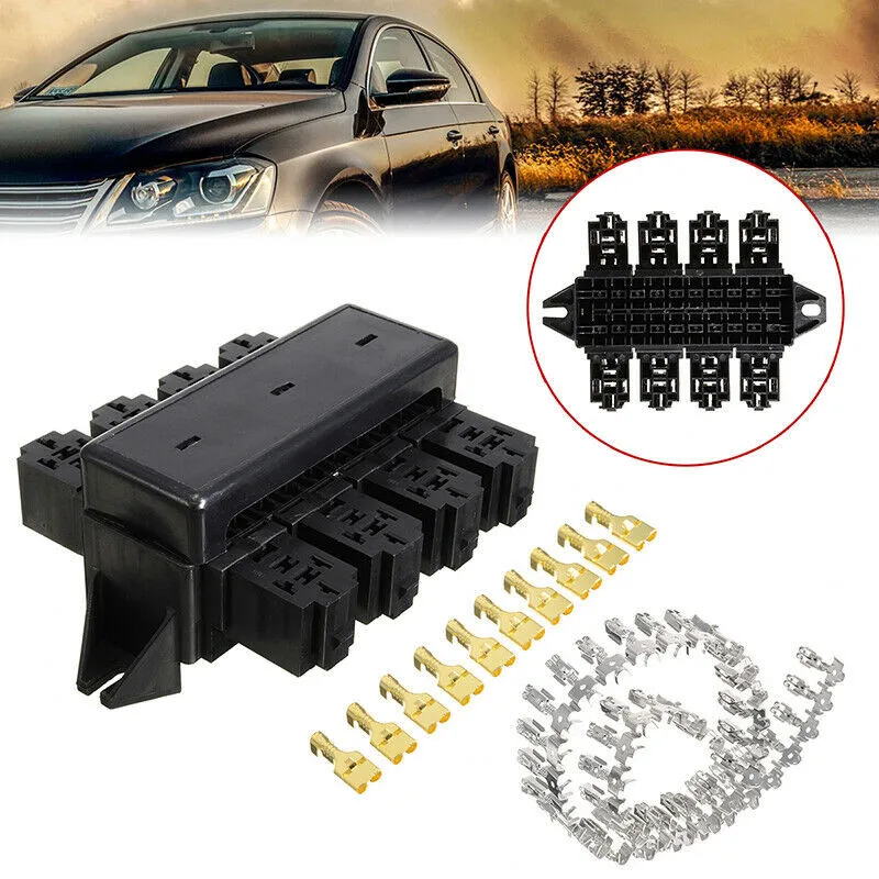 20 Slot Blade Fuse Holder 8 Way Relay Circuit Box Protector Block For Automotive Marine Accessories
20 Slot Blade Fuse Holder 8 Way Relay Circuit Box Protector Block For Automotive Marine Accessories