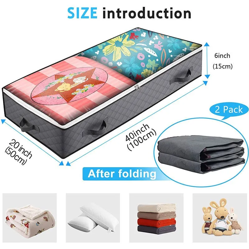 2x Underbed Storage Bags - Set Of 2 Large Under Bed Duvet Bedding Large-Volume Clothing Boxes Blanket Clothes Organizing Package
2x Underbed Storage Bags - Set Of 2 Large Under Bed Duvet Bedding Large-Volume Clothing Boxes Blanket Clothes Organizing Package