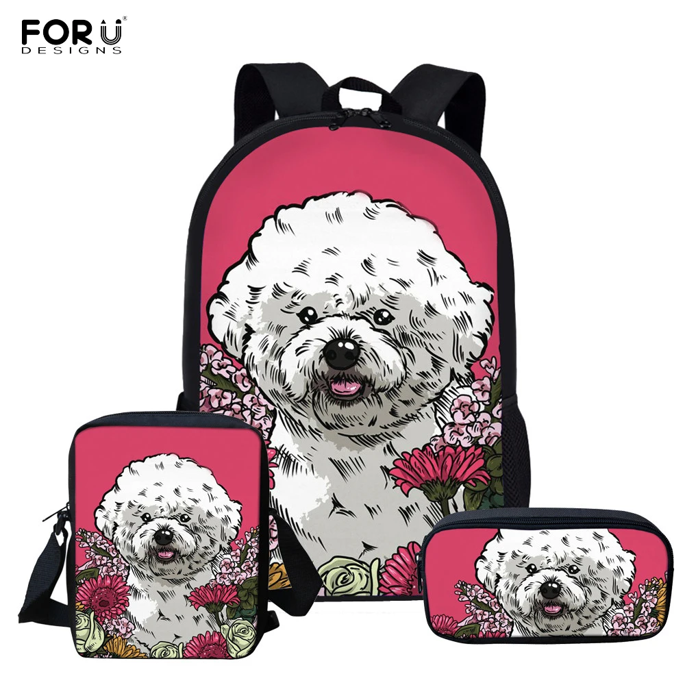 FORUDESIGNS Floral Dog Print School Bag Set for Teenage Girls Kids School Bags Cute Primary Children Book Bags Mochila Infantil
FORUDESIGNS Floral Dog Print School Bag Set for Teenage Girls Kids School Bags Cute Primary Children Book Bags Mochila Infantil