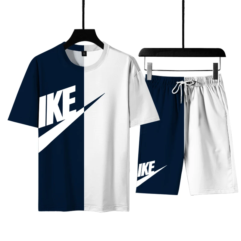 2021 new summer men's short-sleeved T-shirt suit trendy slim color matching digital printing sports T-shirt suit
2021 new summer men's short-sleeved T-shirt suit trendy slim color matching digital printing sports T-shirt suit