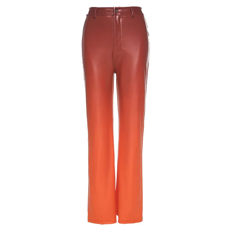 Women Gradient Colorful Y2K Faux Leather Pants Straight Vintage Office Lady Slim 2021 Autumn New Fashion Streetwear Trousers
Women Gradient Colorful Y2K Faux Leather Pants Straight Vintage Office Lady Slim 2021 Autumn New Fashion Streetwear Trousers