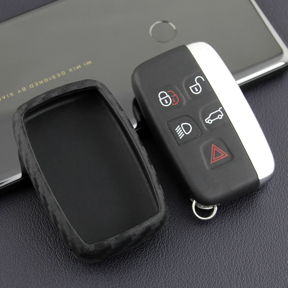 New Arrival 1pc Carbon Fiber Style Car Key Fob Case Durable Silicone Compound Key Cover Shell For Land Rover Jaguar 
New Arrival 1pc Carbon Fiber Style Car Key Fob Case Durable Silicone Compound Key Cover Shell For Land Rover Jaguar