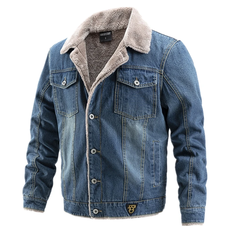 Plus Velvet Thick Denim Jacket Men Casual Lapel Cotton Jeans Jacket Men Fur Collar Warm Winter Mens Jackets And Coats
Plus Velvet Thick Denim Jacket Men Casual Lapel Cotton Jeans Jacket Men Fur Collar Warm Winter Mens Jackets And Coats