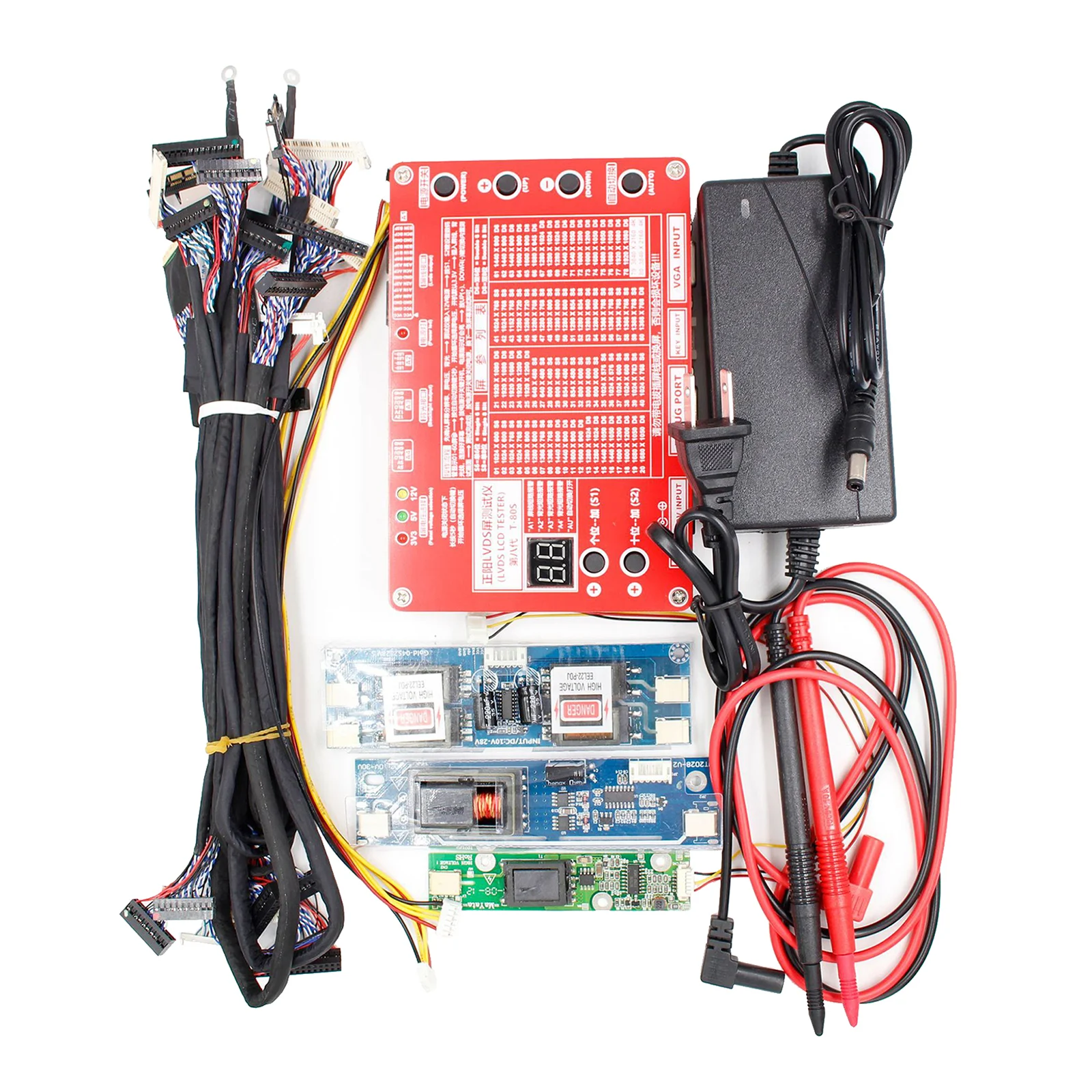 Panel Test Tool LED LCD Screen Tester for Laptop Repair Inverter Built-in 80 Programs + 14pcs Screen Cables with Power Adapter
Panel Test Tool LED LCD Screen Tester for Laptop Repair Inverter Built-in 80 Programs + 14pcs Screen Cables with Power Adapter