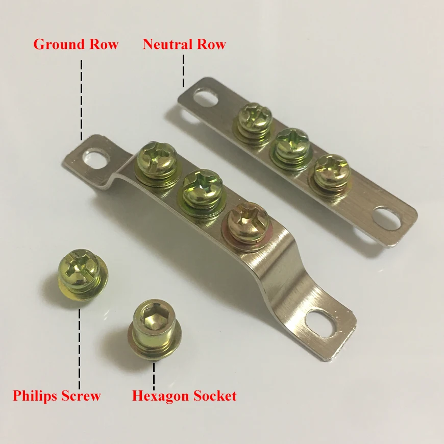 

2.5*15mm 2.5x15mm 5P 5 Position Hole Hexagon Socket Philips Singal One 1 Neutral Ground Row Brass Connector Bar Terminal Block