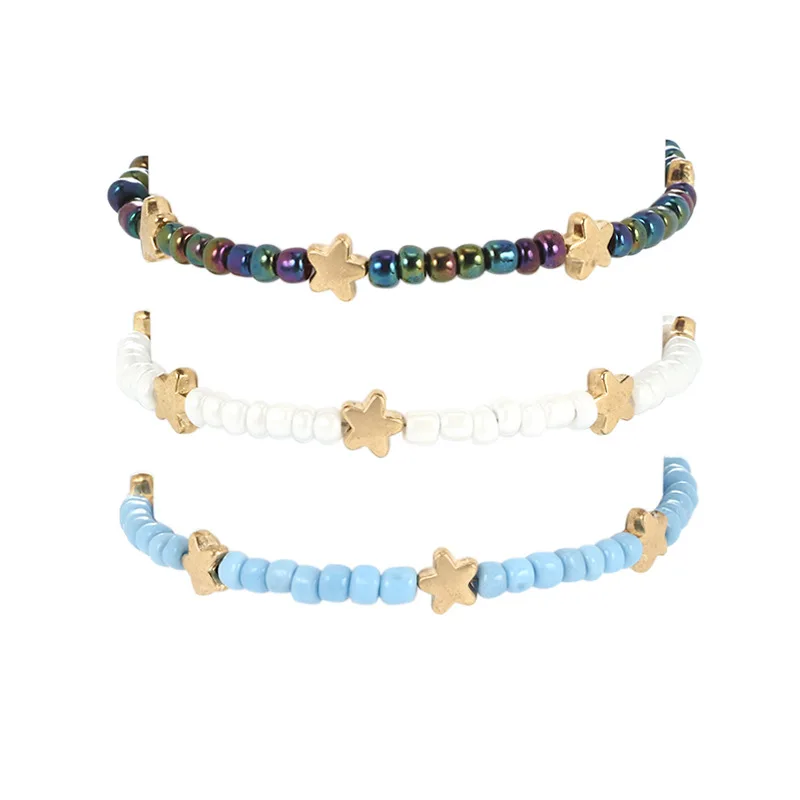 Cross-border fashion accessories Popular ideas Bracelet personality Glass rice beads Anklet Pentagram bracelet
Cross-border fashion accessories Popular ideas Bracelet personality Glass rice beads Anklet Pentagram bracelet