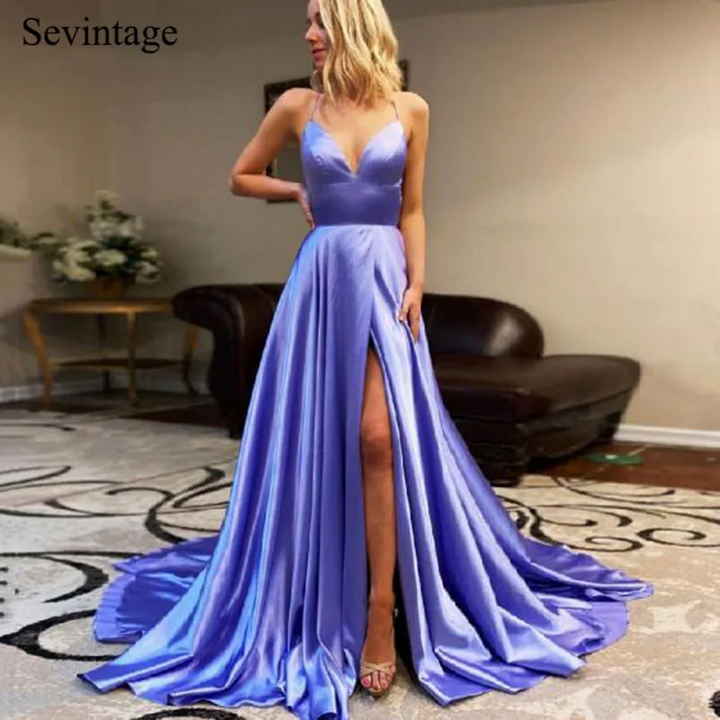 Сексуальные синие атласные длинные вечерние платья Sevintage на бретелях-спагетти, со шлейфом
Сексуальные синие атласные длинные вечерние платья Sevintage на бретелях-спагетти, со шлейфом