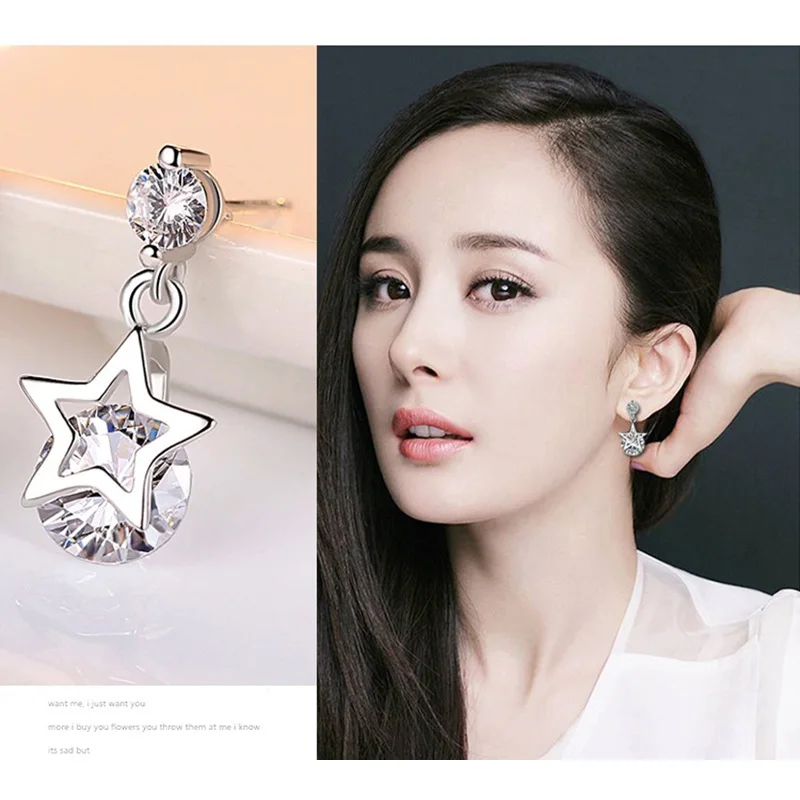 1 Pair New Korean Fashion Shiny Crystal Zircon Star Stud Earrings for Women Cute Piercing Jewelry Female Drop Pendant Earrings 
1 Pair New Korean Fashion Shiny Crystal Zircon Star Stud Earrings for Women Cute Piercing Jewelry Female Drop Pendant Earrings