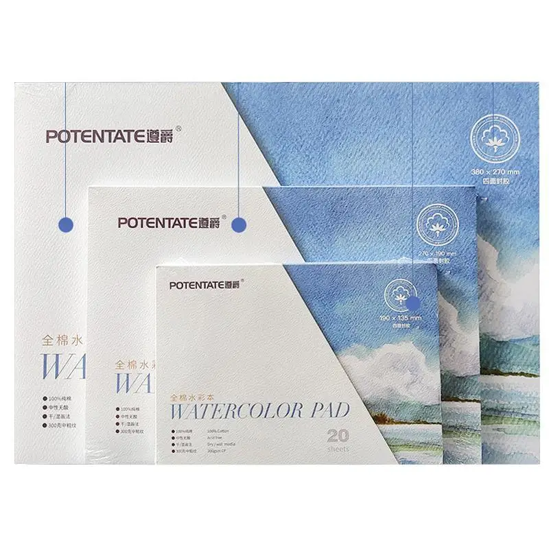 20 Sheets of Cotton Pulp Illustration Watercolor Book Color Paper Sketch Book Hand-painted Painting Art Supplies
20 Sheets of Cotton Pulp Illustration Watercolor Book Color Paper Sketch Book Hand-painted Painting Art Supplies