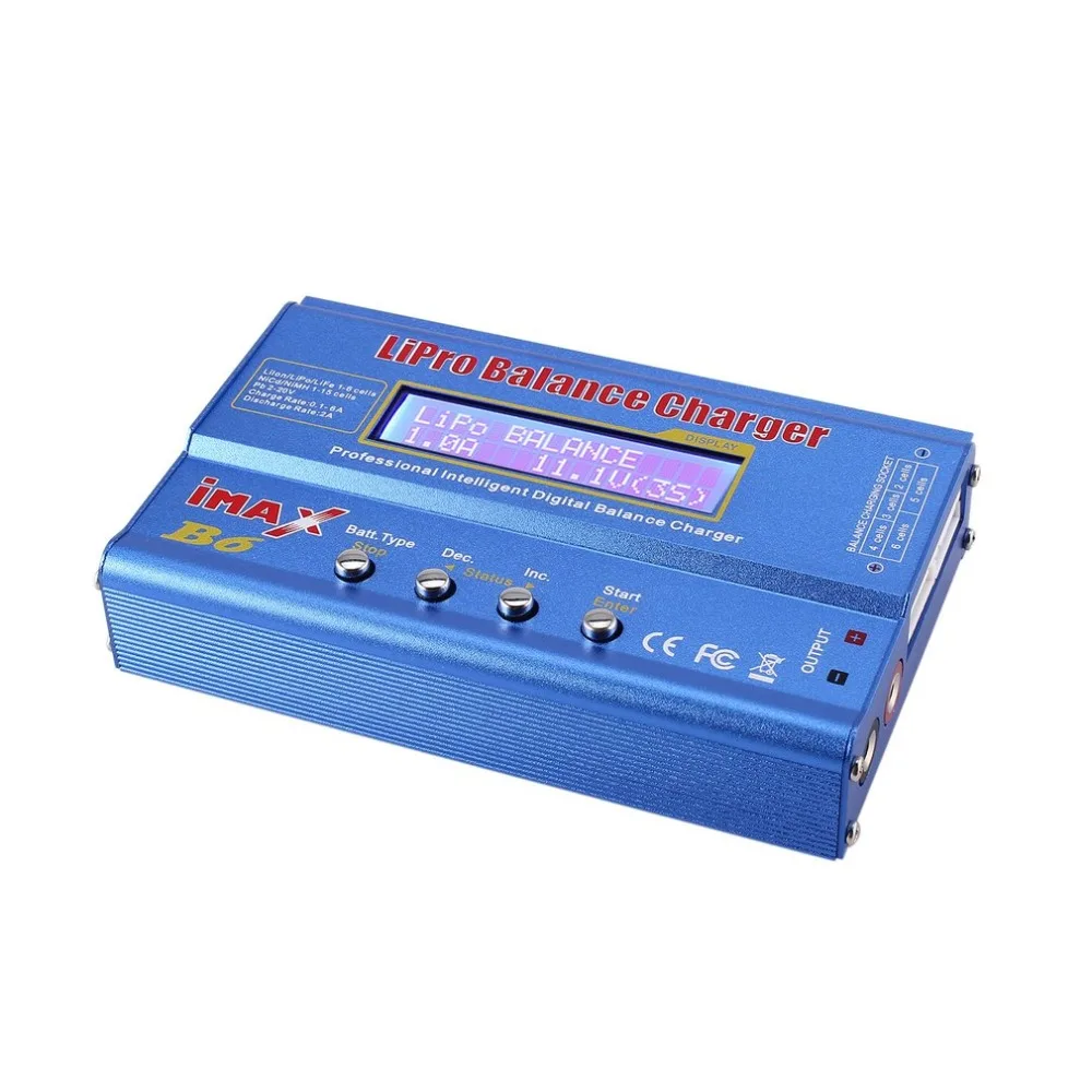 iMAX B6 80W 6A Lipo NiMh Li-ion Ni-Cd RC Balance Charger 10W 2A Discharger with 15V/6A AC/DC Adapter for RC Model Battery
iMAX B6 80W 6A Lipo NiMh Li-ion Ni-Cd RC Balance Charger 10W 2A Discharger with 15V/6A AC/DC Adapter for RC Model Battery