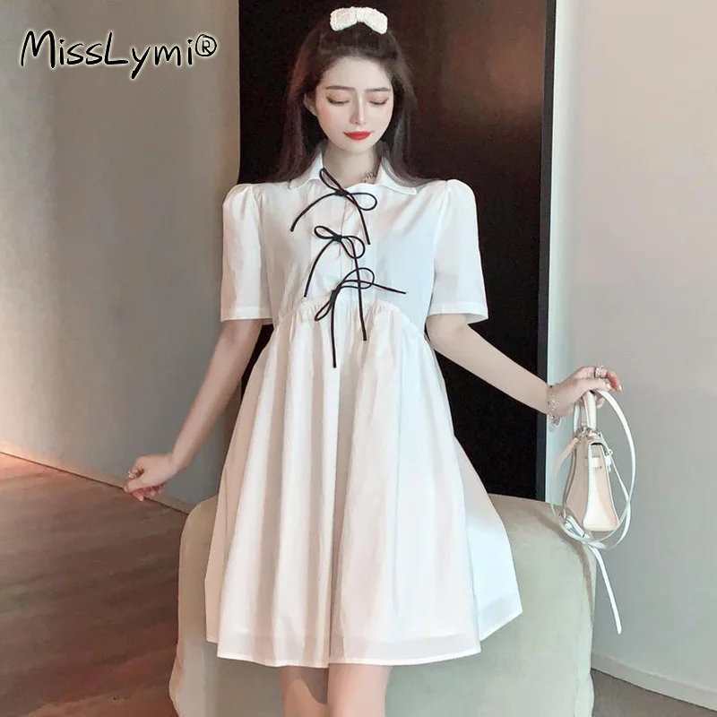 4XL Plus Size Women Clothing Lolita White Shirt Dress Summer 2021 Puff Sleeve Cute Bow Lace Up High Waist A-Line Kawaii Dresses
4XL Plus Size Women Clothing Lolita White Shirt Dress Summer 2021 Puff Sleeve Cute Bow Lace Up High Waist A-Line Kawaii Dresses