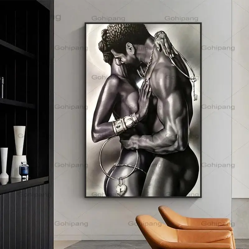 Naked Black Couple Canvas Painting Perfect Lovers Canvas Poster and Prints Cuadros Wall Pictures for Living Room Decor Frameless
Naked Black Couple Canvas Painting Perfect Lovers Canvas Poster and Prints Cuadros Wall Pictures for Living Room Decor Frameless