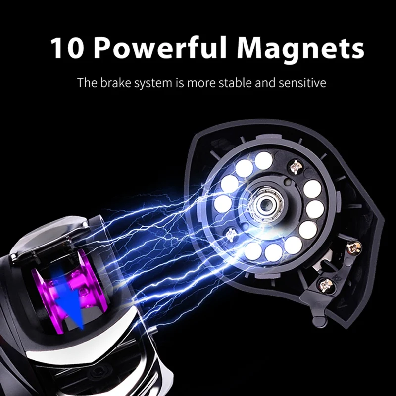 Baitcasting Fishing Reel 10KG Max Drag 7.2:1 Gear Ratio 18+1 Bearings Aluminum Frame Freshwater Saltwater Fishing Reel 
Baitcasting Fishing Reel 10KG Max Drag 7.2:1 Gear Ratio 18+1 Bearings Aluminum Frame Freshwater Saltwater Fishing Reel